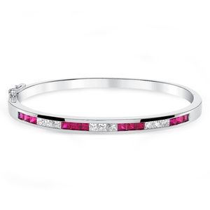 18K White Gold Ruby and Diamond Bracelet